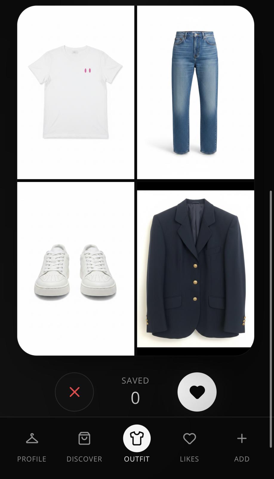 DREZZL outfit suggestion card made from your own clothes